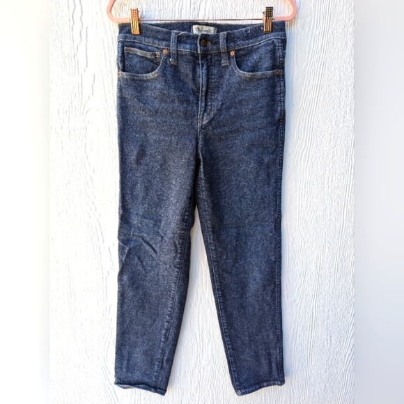 Madewell Denim - Madewell Dark Blue Wash Mid-Rise Stovepipe Stretchy Denim Jeans Women's 28